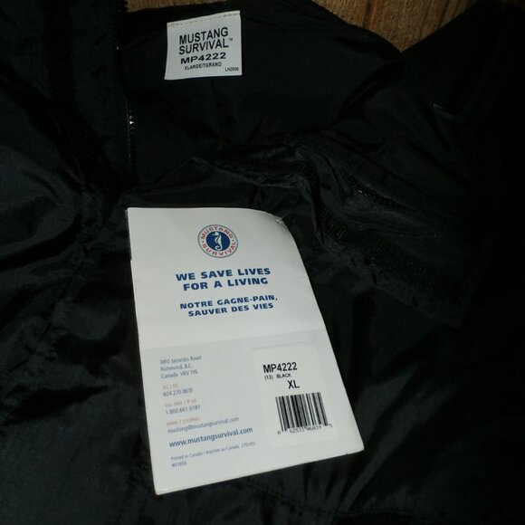 Mustang Survival Integrity Flotation Bib Pant MP4222 X-Large Black New w/ Tags - Picture 16 of 16